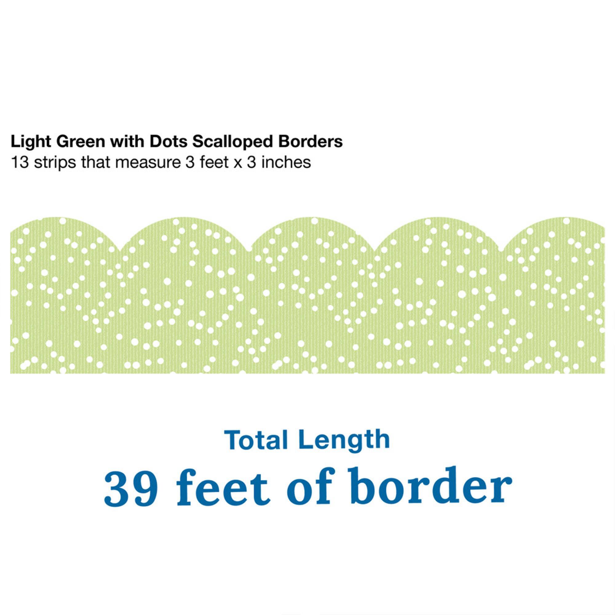 Carson Dellosa® Education Crafty & Cool Light Green with Dots Scallop Borders, 6 Packs of 13